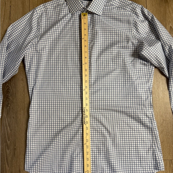 Blue and White Gingham Dress Shirt - Picture 5 of 9